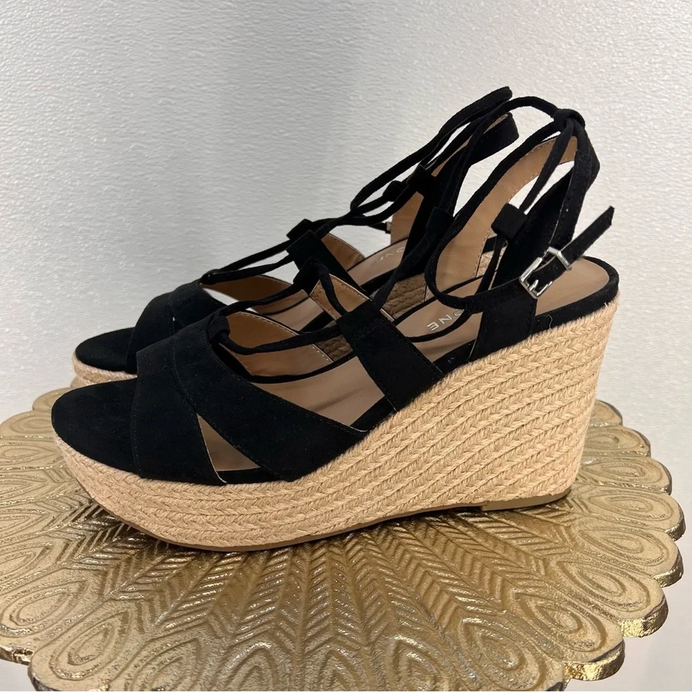 NWOT Sun + Stone Womens SSTIINSLEYY Faux Suede‎ Dressy Wedge Heels 8.5